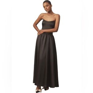 BHLDN Miley Strapless Drop-Waist High-Shine Satin Maxi Dress
